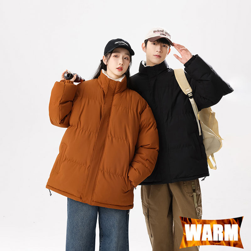 Outdoor Sport Jacket - เสื้อแจ็คเก็ตฤดูหนาวกันลม คอตั้ง อุ่น สีพื้น เสื้อโค้ทลำลองสำหรับกิจกรรมกลางแจ้ง วิ่ง