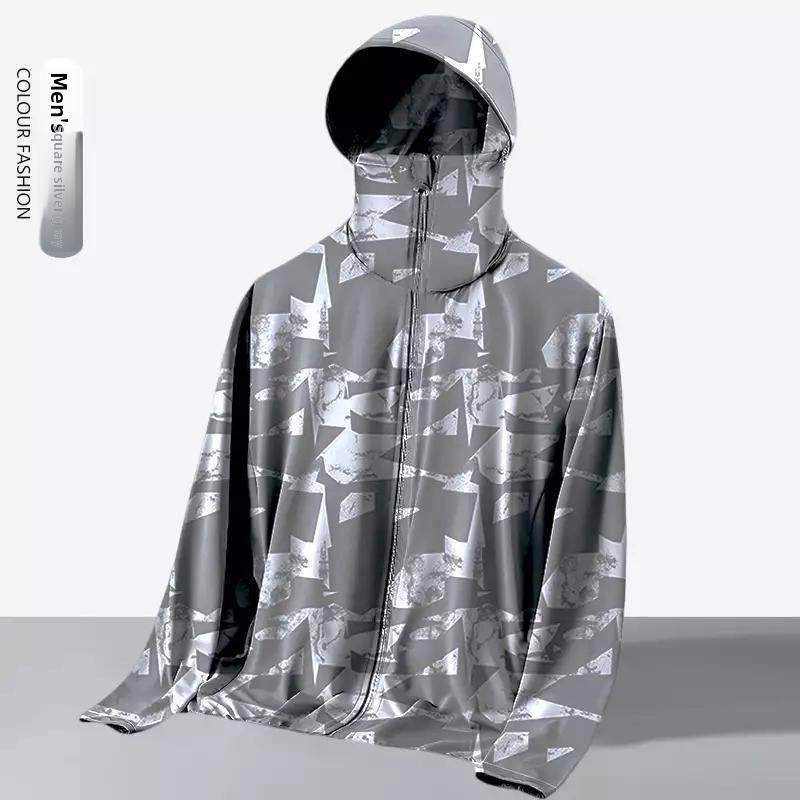 Outdoor Sport Jacket - เสื้อแจ็คเก็ตป้องกันแสงแดดแบบมีฮู้ดสำหรับฤดูร้อนแบบหลวมๆ สำหรับวิ่ง กีฬา และตกปลา