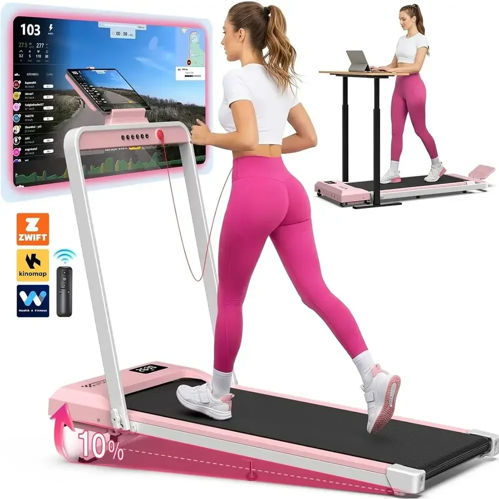 Outdoor Sport Bar - ลู่วิ่งแบบพกพาพร้อมความสามารถรองรับน้ำหนัก 320 ปอนด์, แผ่นรองเดิน, ราวจับ, แอปพลิเคชันและรีโมท,