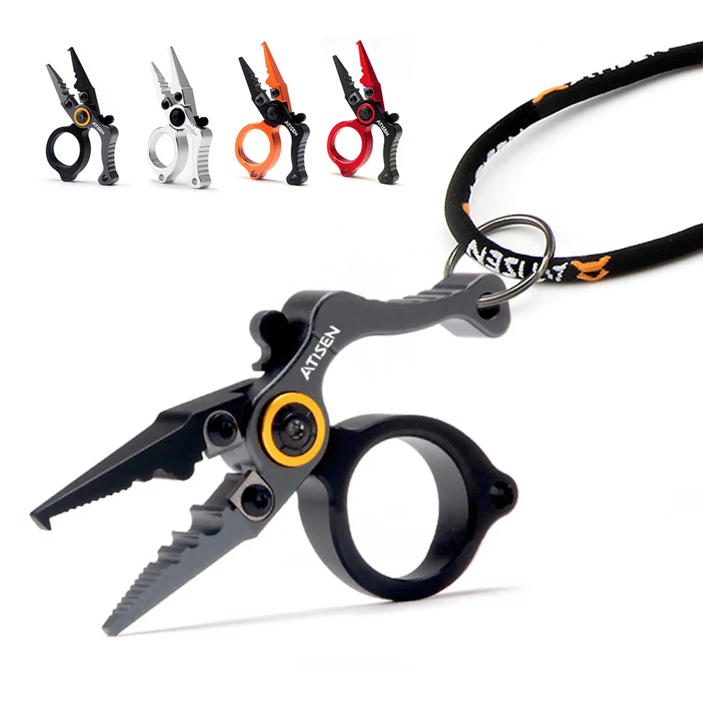 Outdoor Sports Store - คีมตกปลาขนาดเล็ก อุปกรณ์ตกปลาสำหรับกิจกรรมกลางแจ้ง ตัวเครื่องทำจากอลูมิเนียมอัลลอยด์ ใบมีดทำจากทังสเตนสตีล ใช้สำหรับถอดเบ็ดและตัดสาย