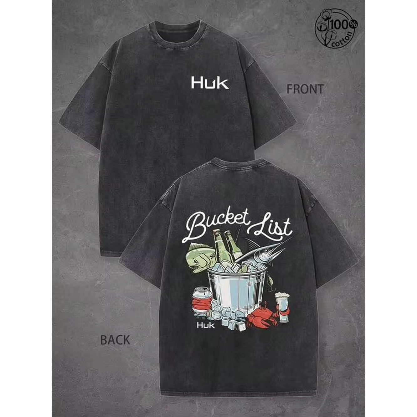 เสื้อยืดลายกราฟิก Huk Bucket L - Outdoor Sports List บทวิจารณ์และราคา
